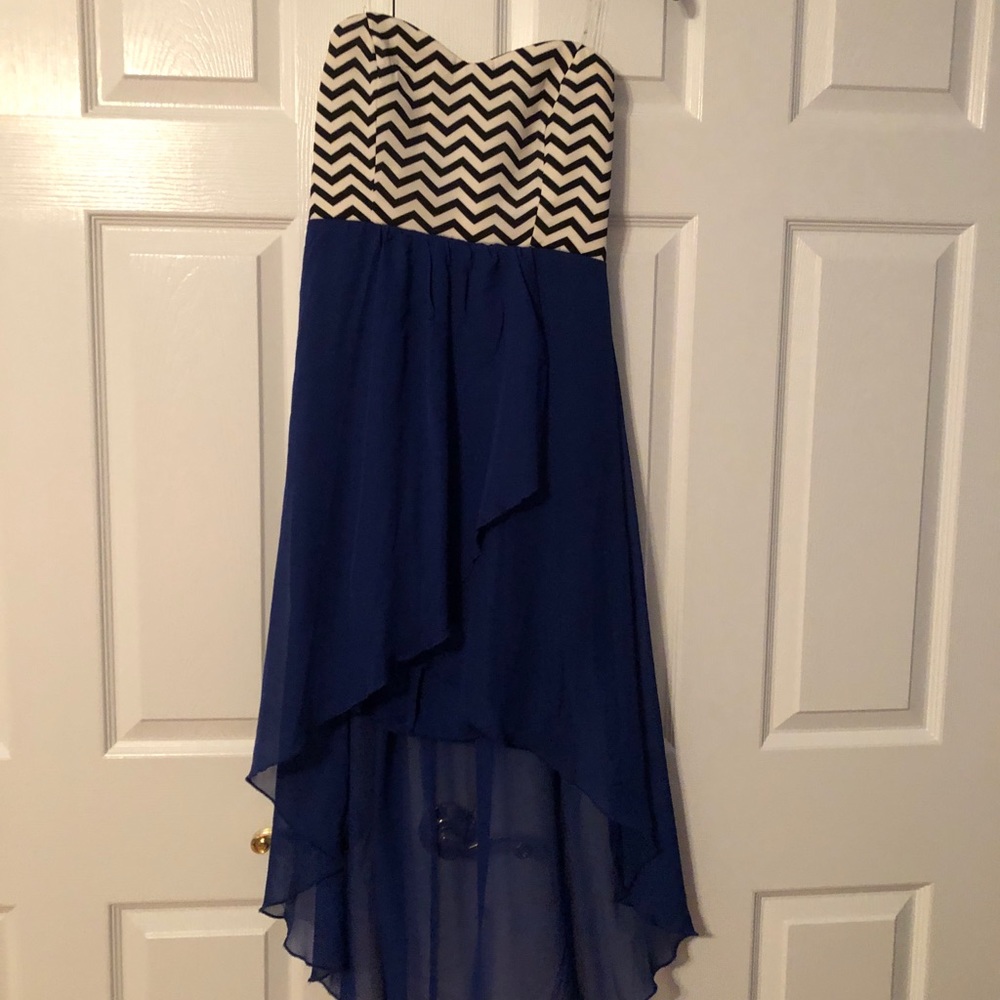 Chevron High Low Dress